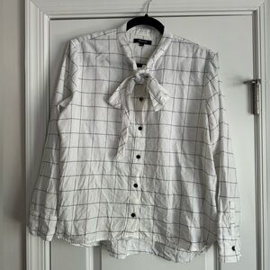 Madewell Flannel Bow Blouse